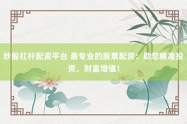 炒股杠杆配资平台 最专业的股票配资：助您精准投资，财富增值！