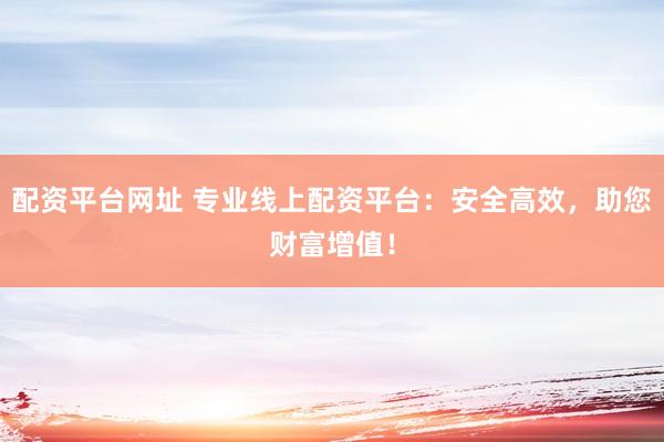 配资平台网址 专业线上配资平台：安全高效，助您财富增值！