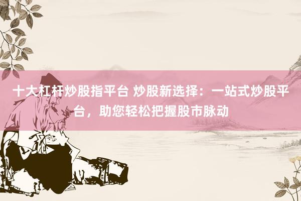 十大杠杆炒股指平台 炒股新选择：一站式炒股平台，助您轻松把握股市脉动