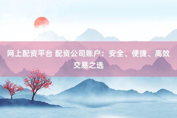 网上配资平台 配资公司账户：安全、便捷、高效交易之选