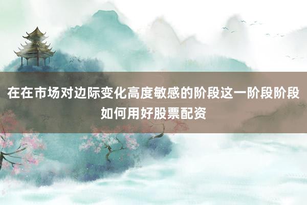 在在市场对边际变化高度敏感的阶段这一阶段阶段如何用好股票配资
