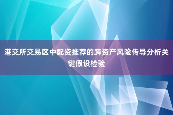 港交所交易区中配资推荐的跨资产风险传导分析关键假设检验